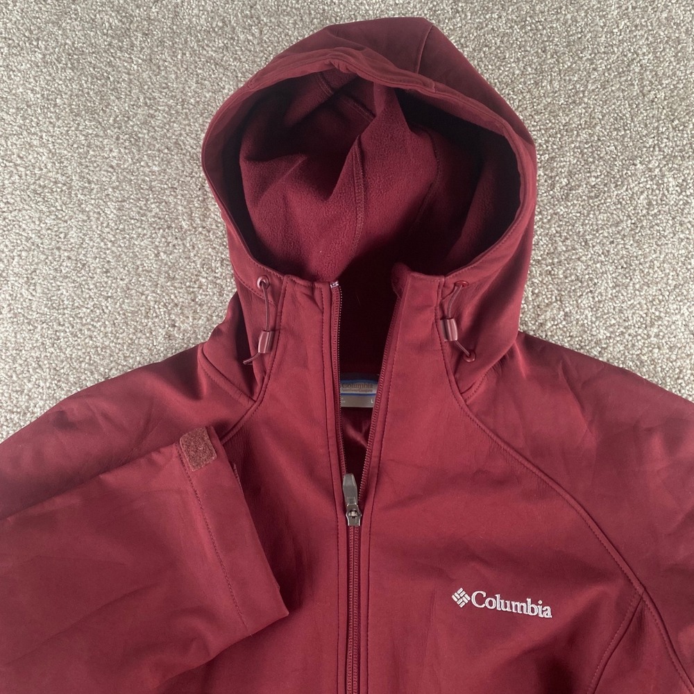 Columbia Womens Omni-Shield Softshell Jacket Burgundy Maroon Full Zip Hoodie L